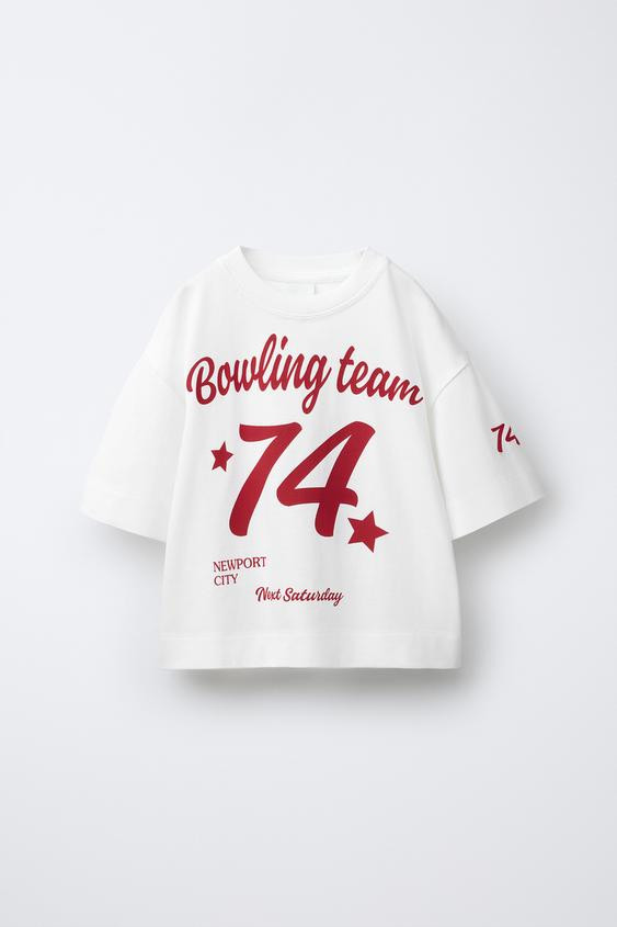 TEXT AND NUMBER PRINT T-SHIRT | Zara US