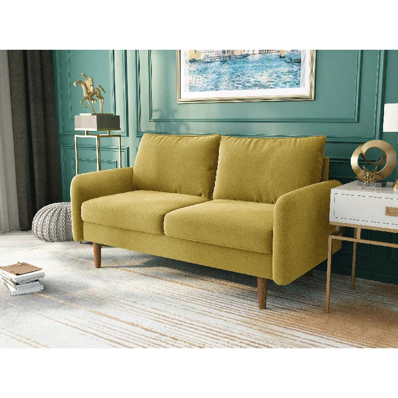Cilla Velvet Round Arm Loveseat | Wayfair North America