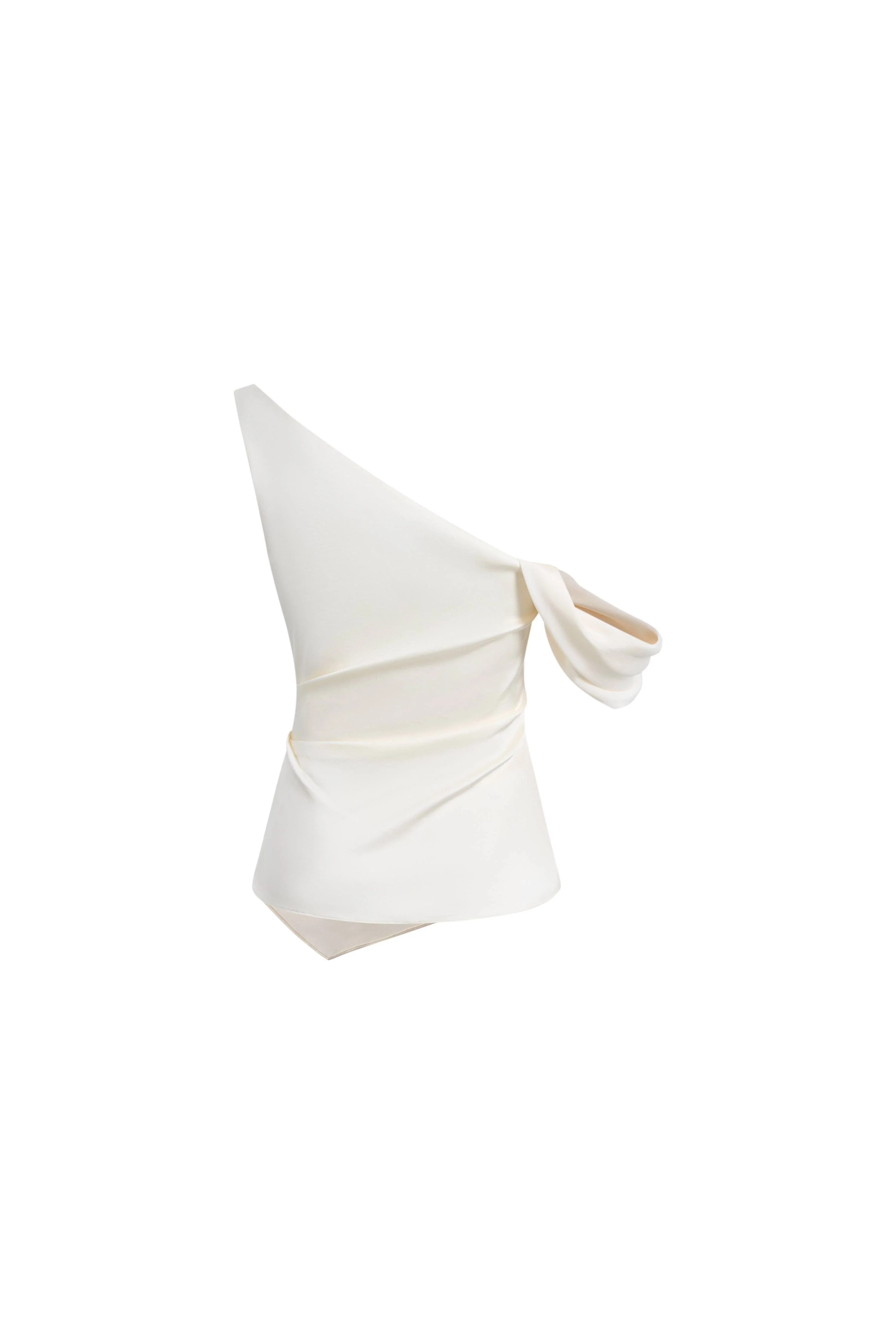 Sculpture One Shoulder Asymmetric Sleeveless Top in Mulberry Silk | Fabrique