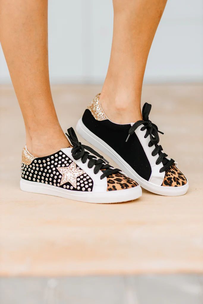 Life On The Edge Black Leopard Sneakers | The Mint Julep Boutique