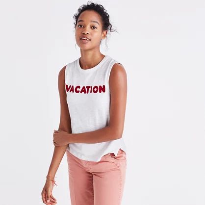 Embroidered Vacation Tank Top | Madewell