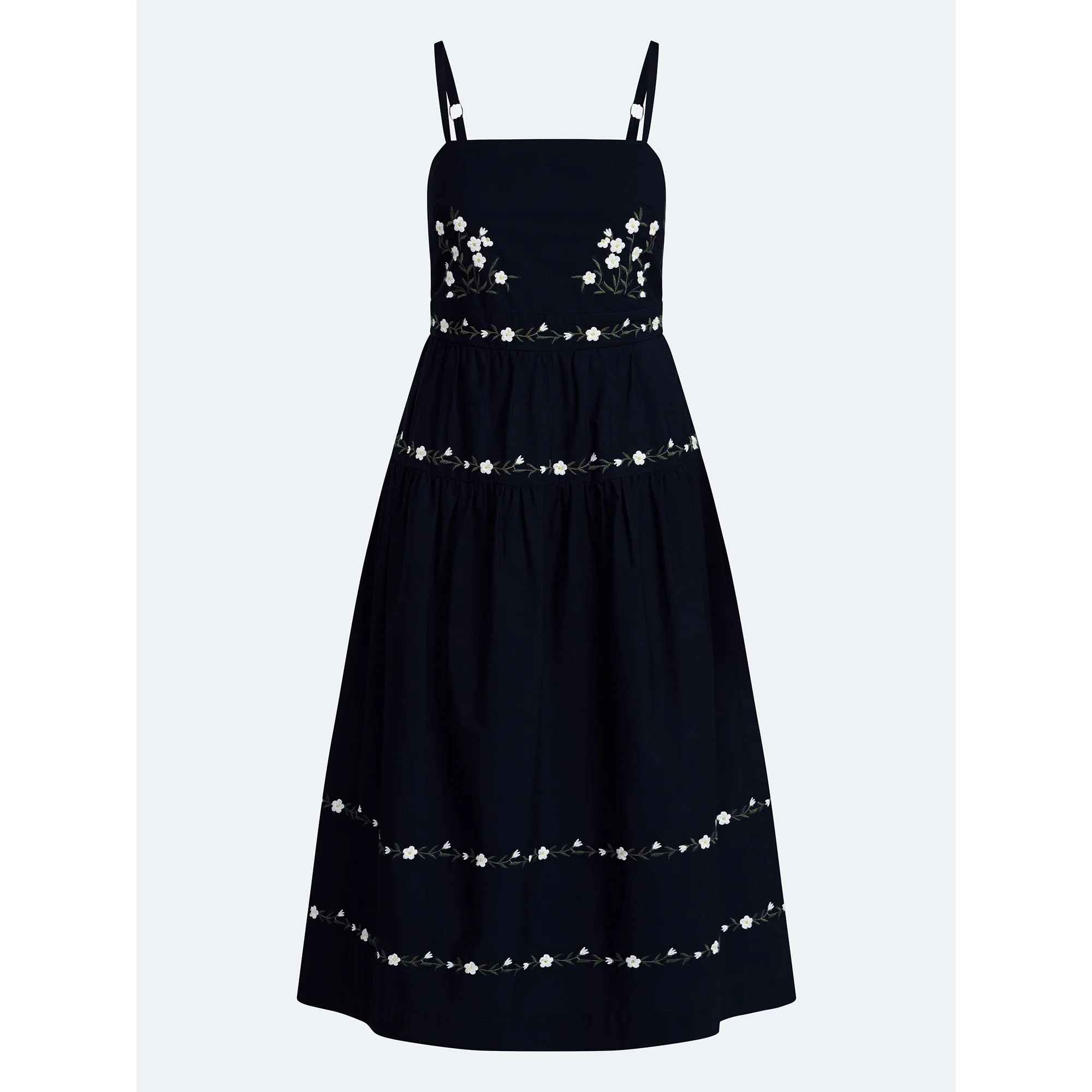 Free Assembly Women's and Women's Plus Embroidered Cotton Midi Dress, Sizes XS-4X | Walmart (US)
