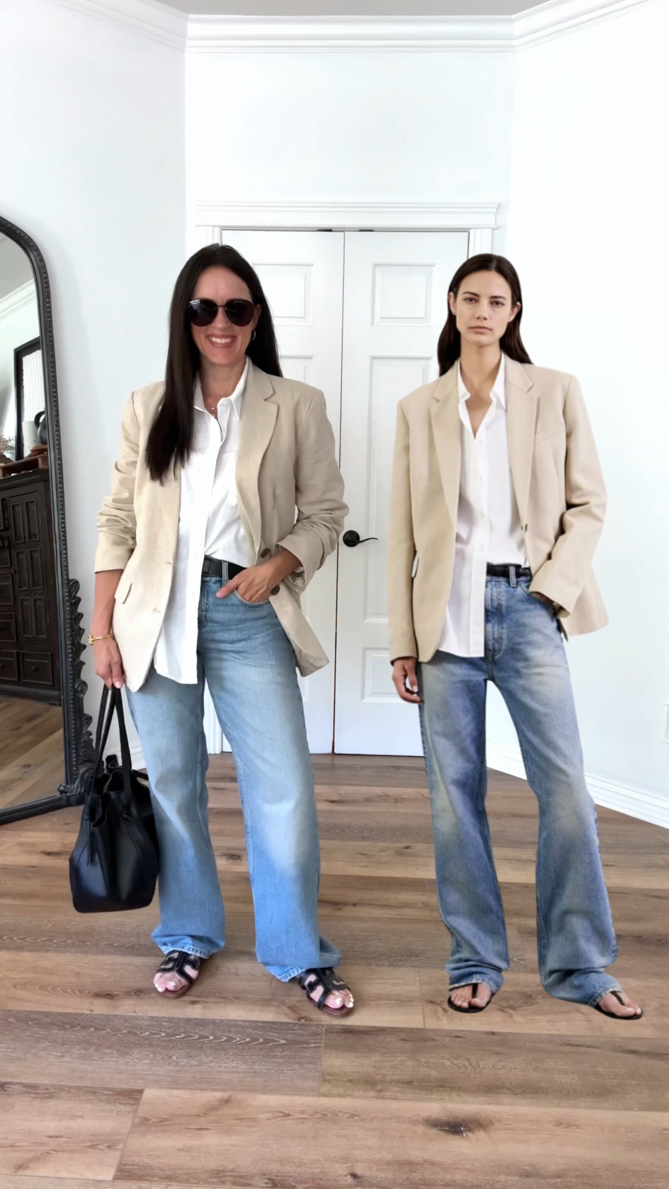 A great spring and summer blazer from Target just makes this look. Such a great layer!

Sizing:
Blazer-oversized, in small
White linen shirt-sized up for oversized fit, in XL
Jeans-Important! Exact jeans are from Zara, which cannot be linked in LTK. Will link in my IG stories and save to April Links highlight. 
Sandals-Sam Edelman, run TTS

spring outfit | summer outfit | linen blazer | straight leg jeans | casual | elevated casual | menswear inspired | Paris 64 | black handbag | YSL aviator sunglasses 

#LTKover40 #LTKfindsunder50 #LTKstyletip