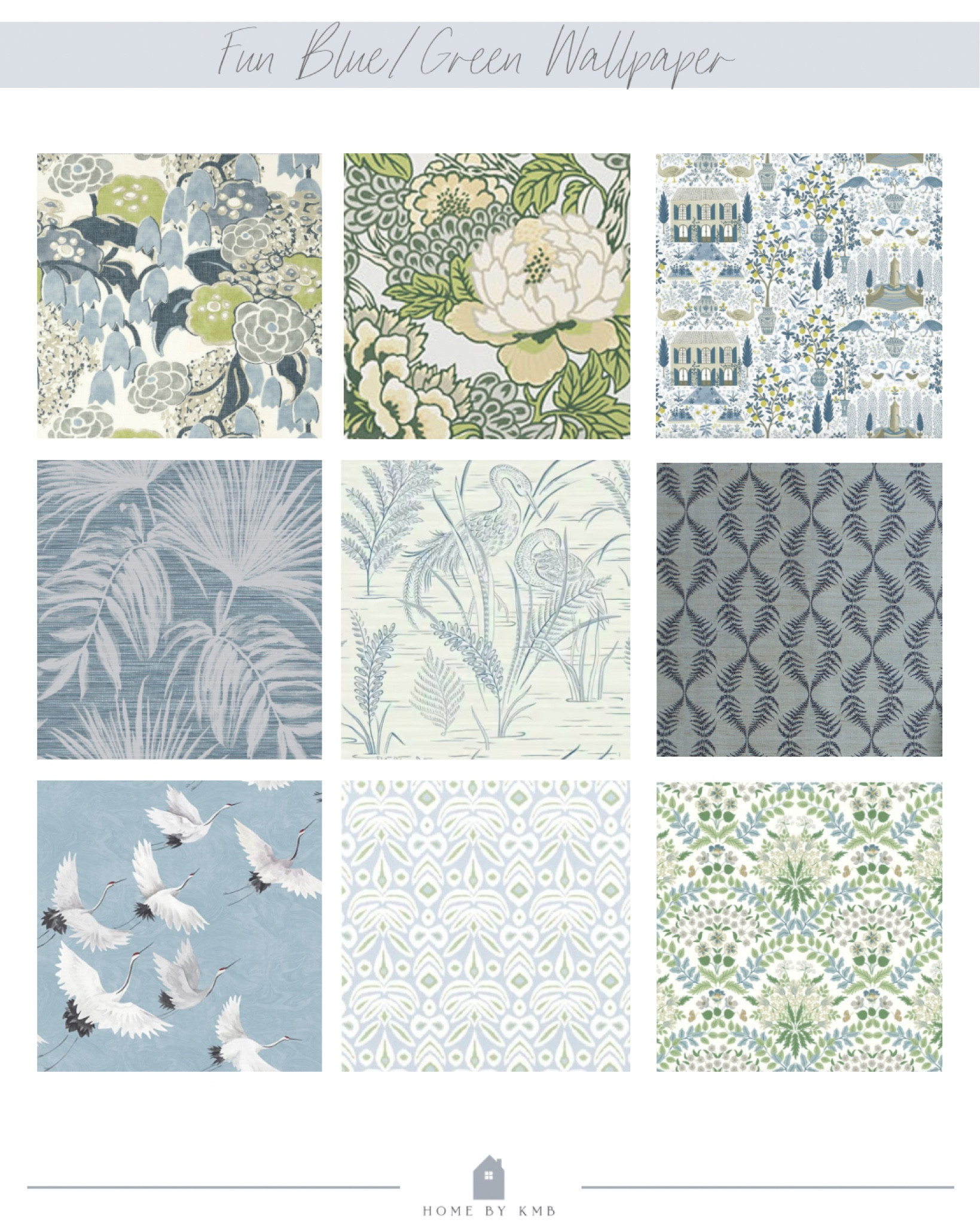 Fun blue and green wallpaper picks! 

#LTKhome