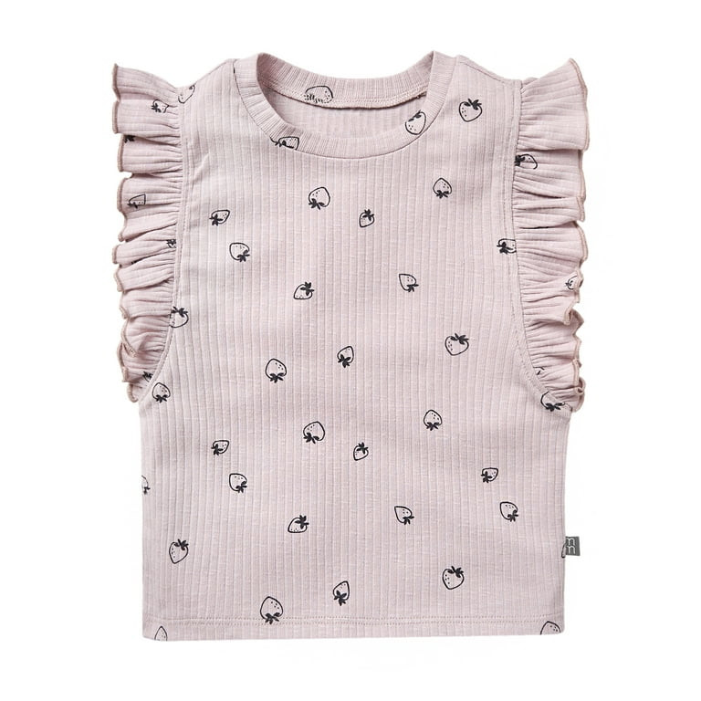 Modern Moments By Gerber Toddler Girl Organic Ruffled Sleeve Top, Sizes 12M-5T | Walmart (US)