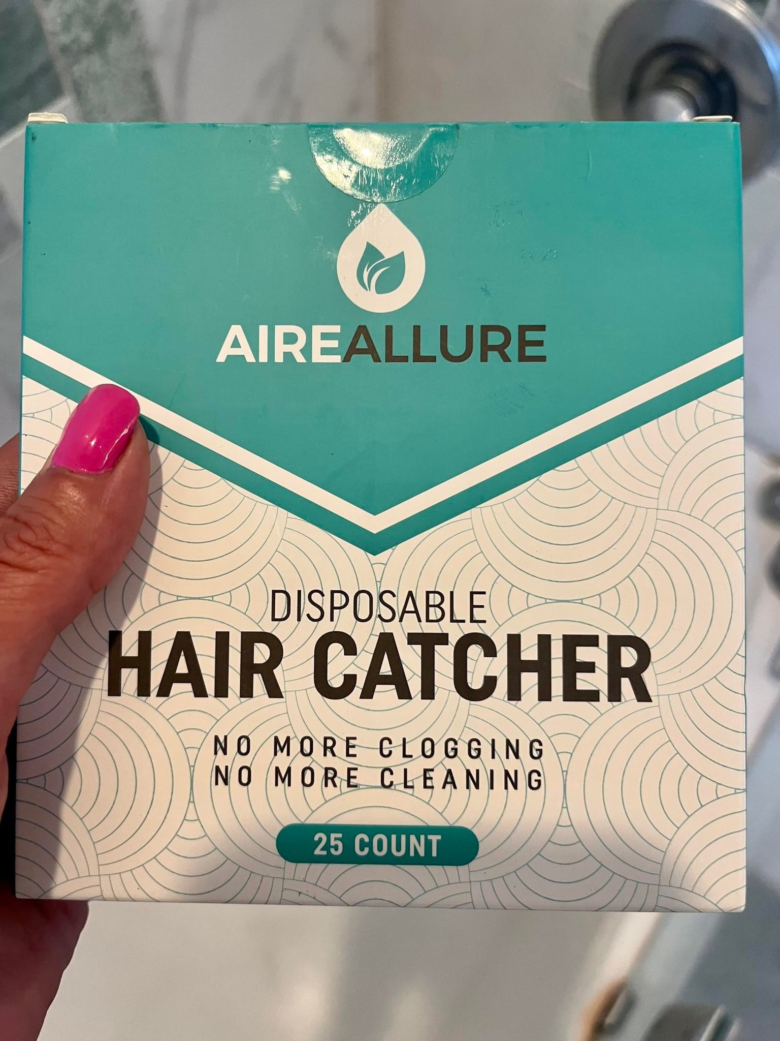 Aire Allure, 25 Pack, Disposable Shower Drain Hair Catcher Mesh Stickers