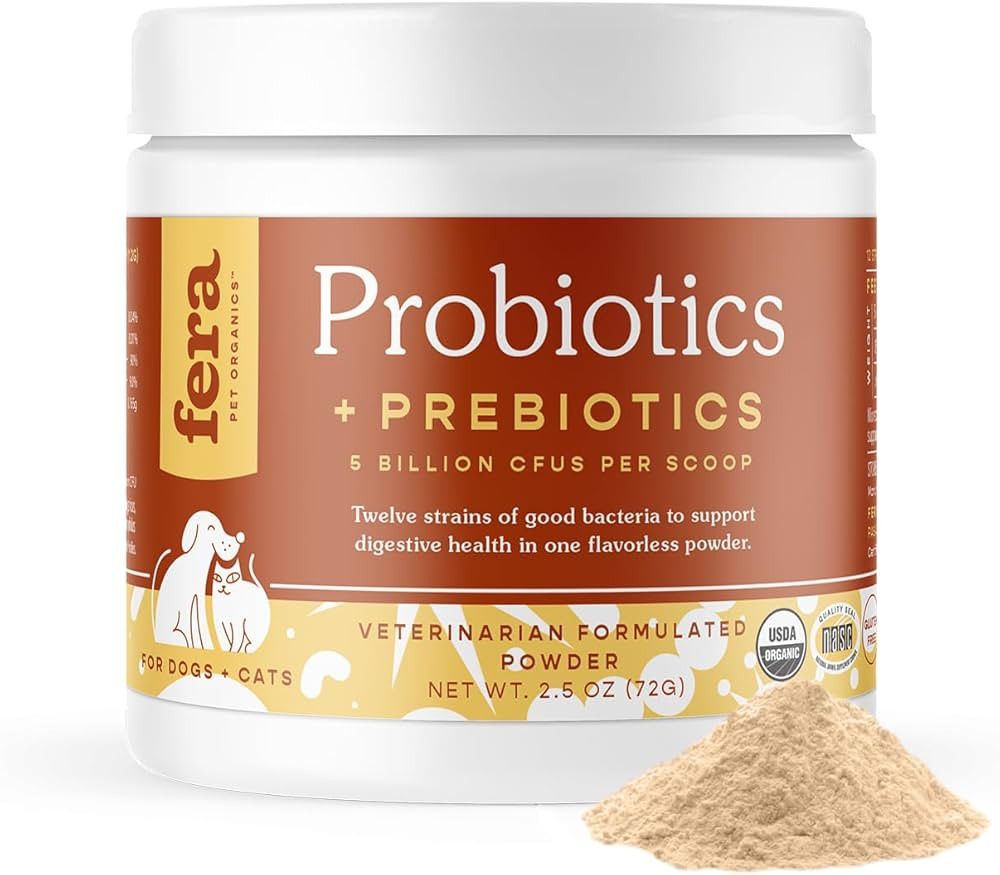 Fera Pet Organics Probiotics for Dogs & Cats - Vet Created - Cat & Dog Probiotic Supplement - 12 ... | Amazon (US)