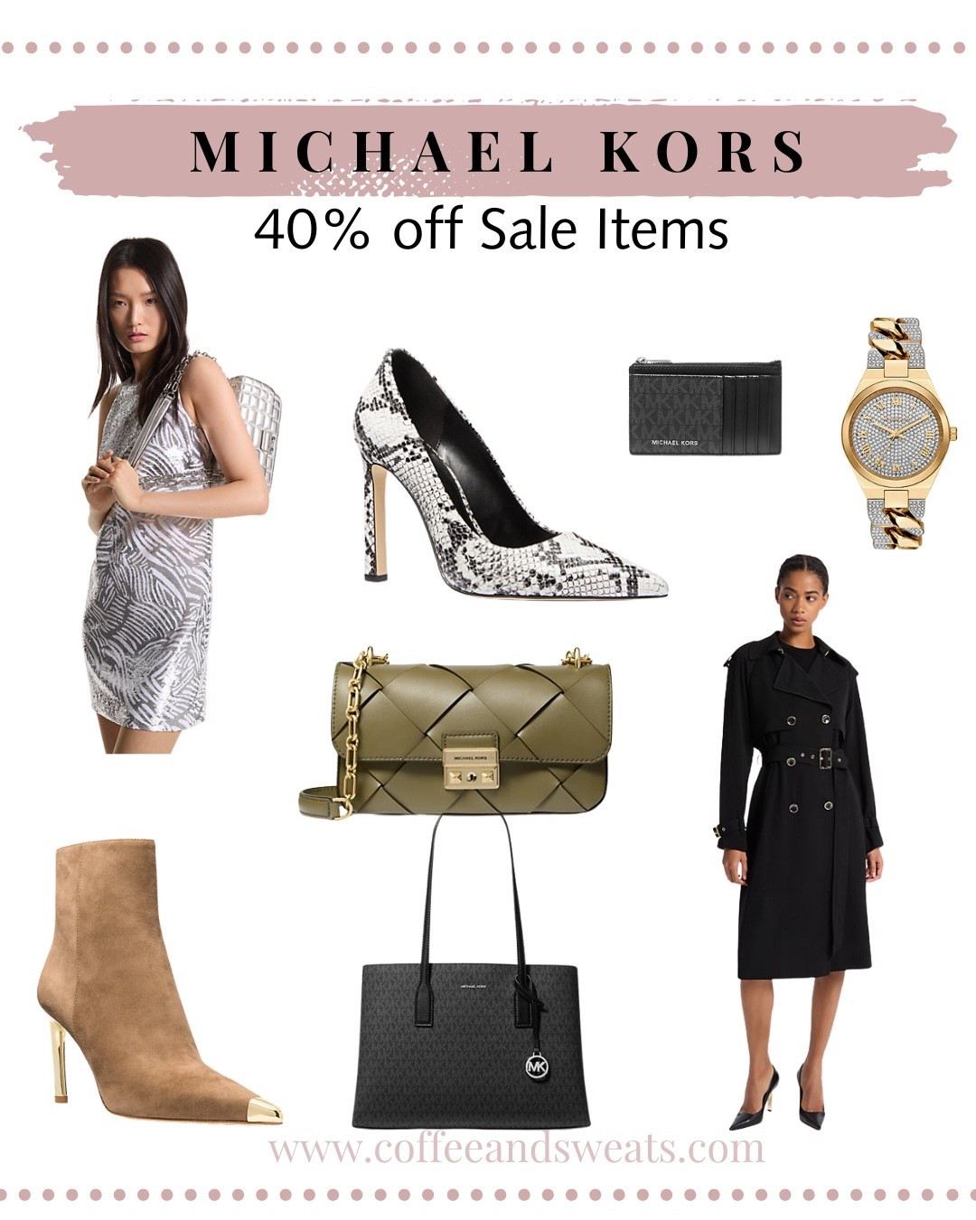 Michael Kors is having an incredible deal with 40% off sale items! Grab them while your size is still available. #michaelkors #handbag #shoes #dress #trenchcoat #

#LTKItBag #LTKShoeCrush #LTKSaleAlert