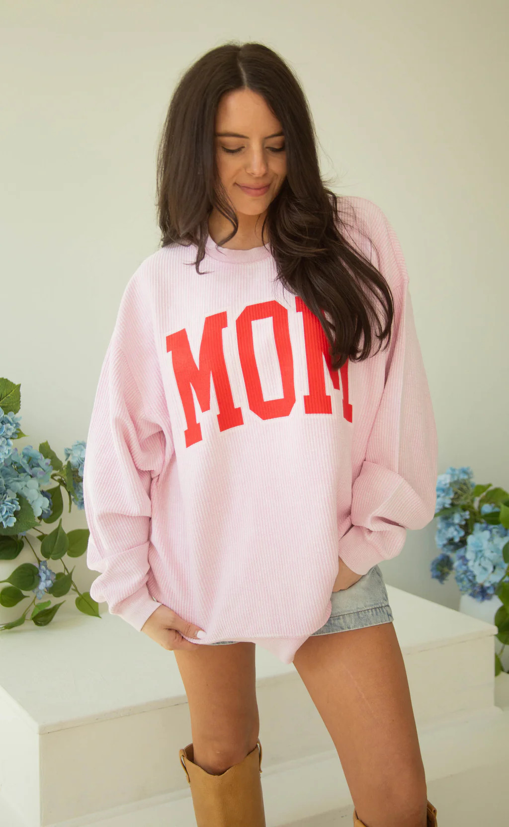 charlie southern: classic mom cord - pink | RIFFRAFF