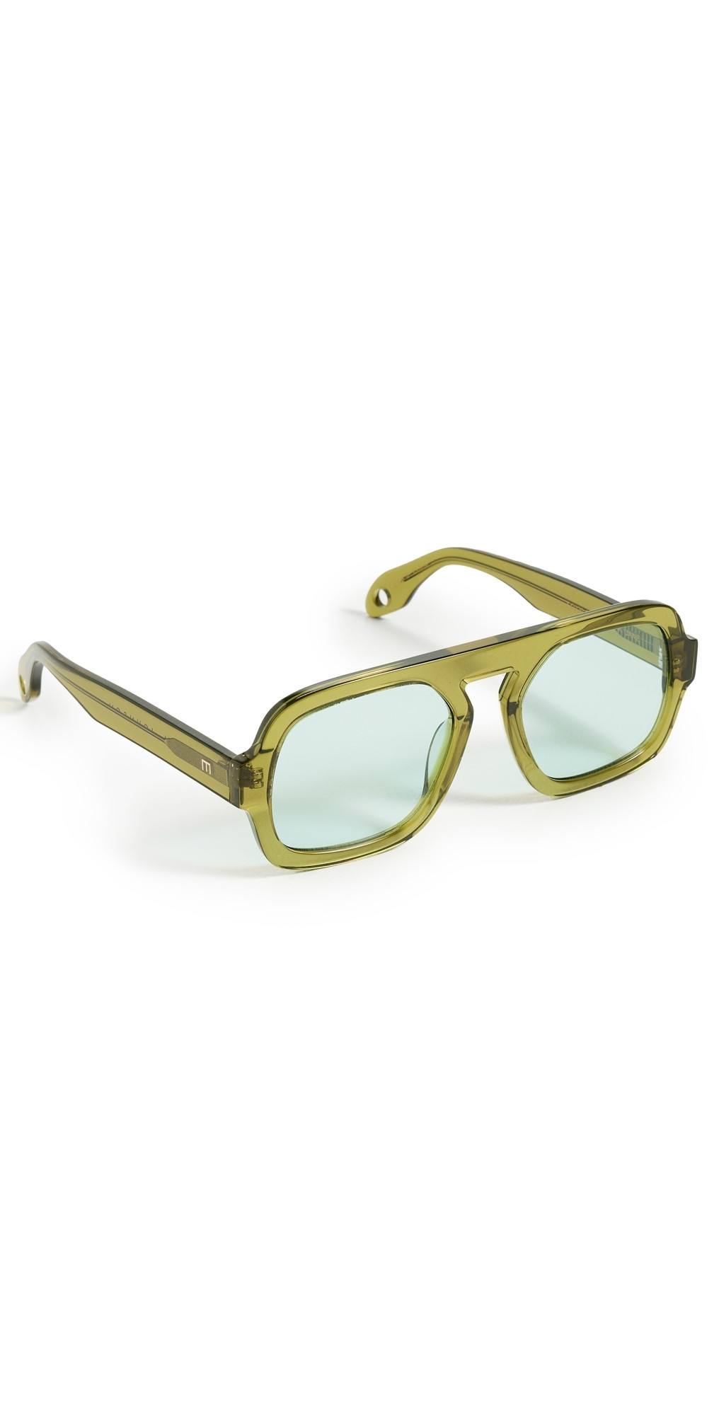 Elisa Johnson Jane Sunglasses Olive Green One Size | Shopbop