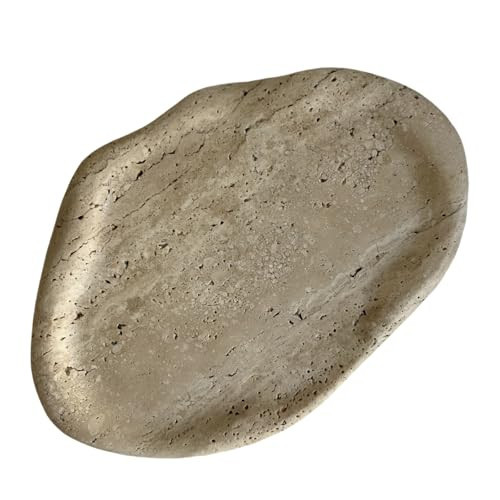 SAIDKOCC Natural Marble Cloud Tray - Small Ornaments, Handmade Ring Dish, Key Tray for Counter, Vanity, Dresser, Nightstand (Beige Travertine) | Amazon (US)