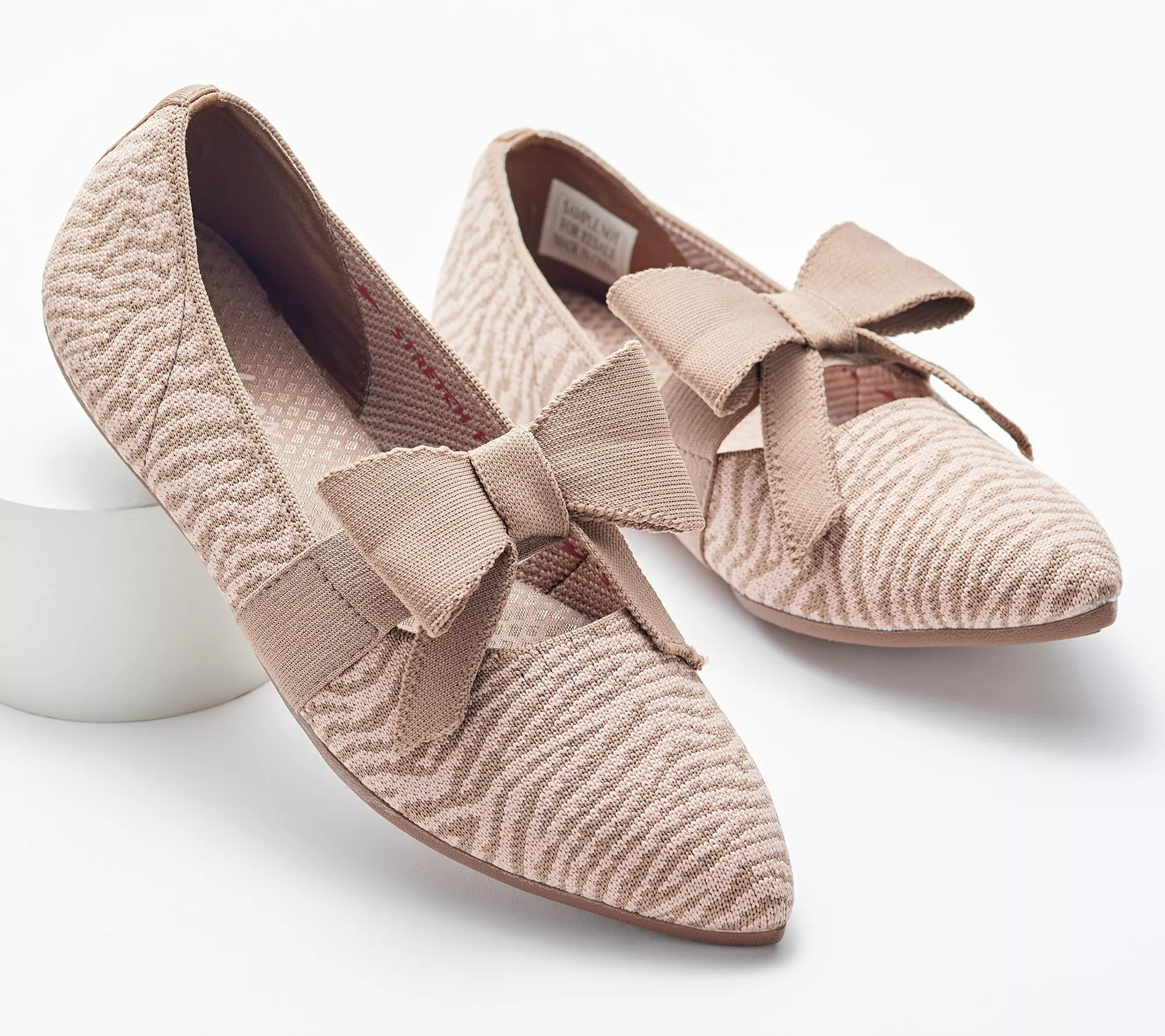 Skechers Cleo Point Washable Knit Bow Flats - Wild Charmer | QVC