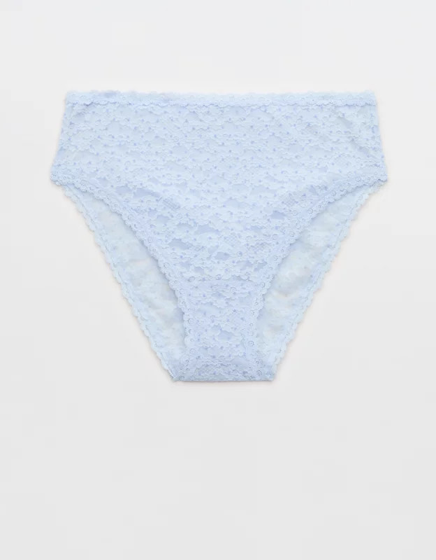 Show Off Flocked Vintage Lace High Waisted Bikini Underwear | Aerie