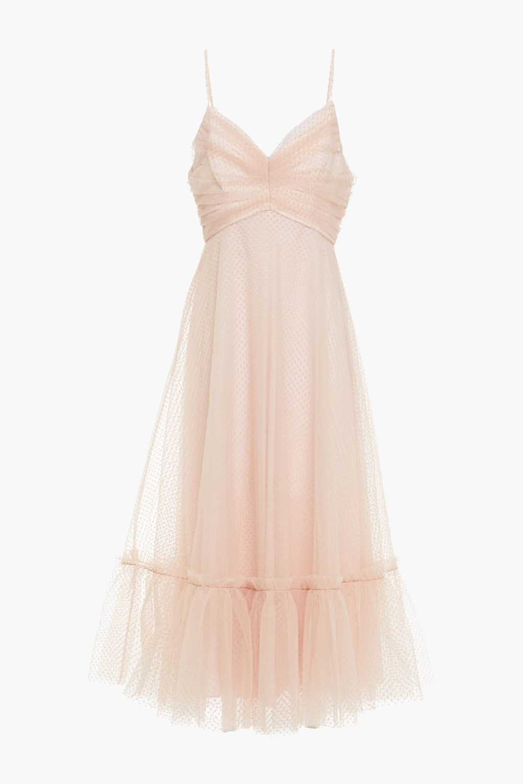 Wavelength pintucked flocked tulle midi dress | The Outnet (UK and Europe)