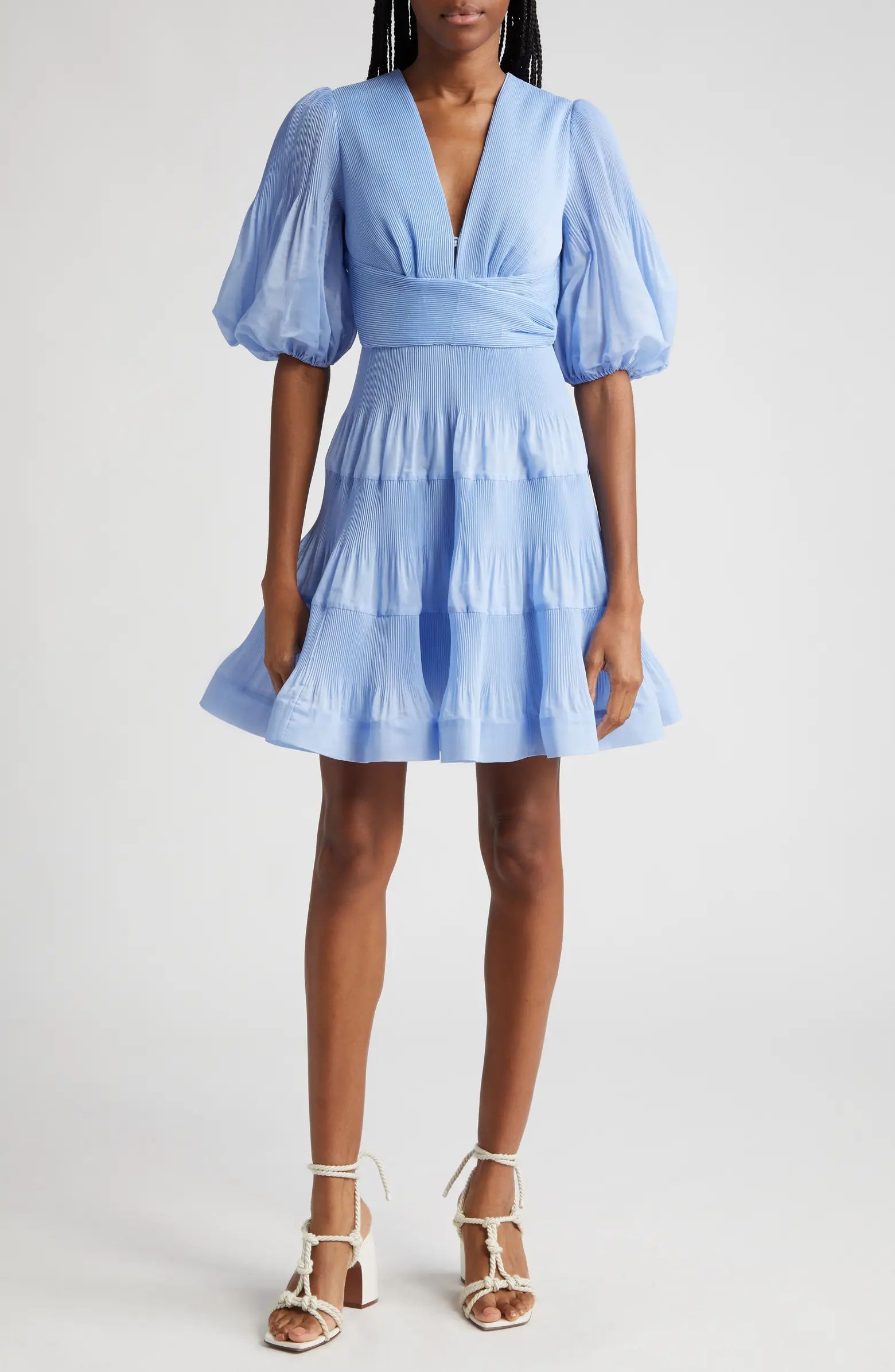 Pleated Tiered Minidress | Nordstrom