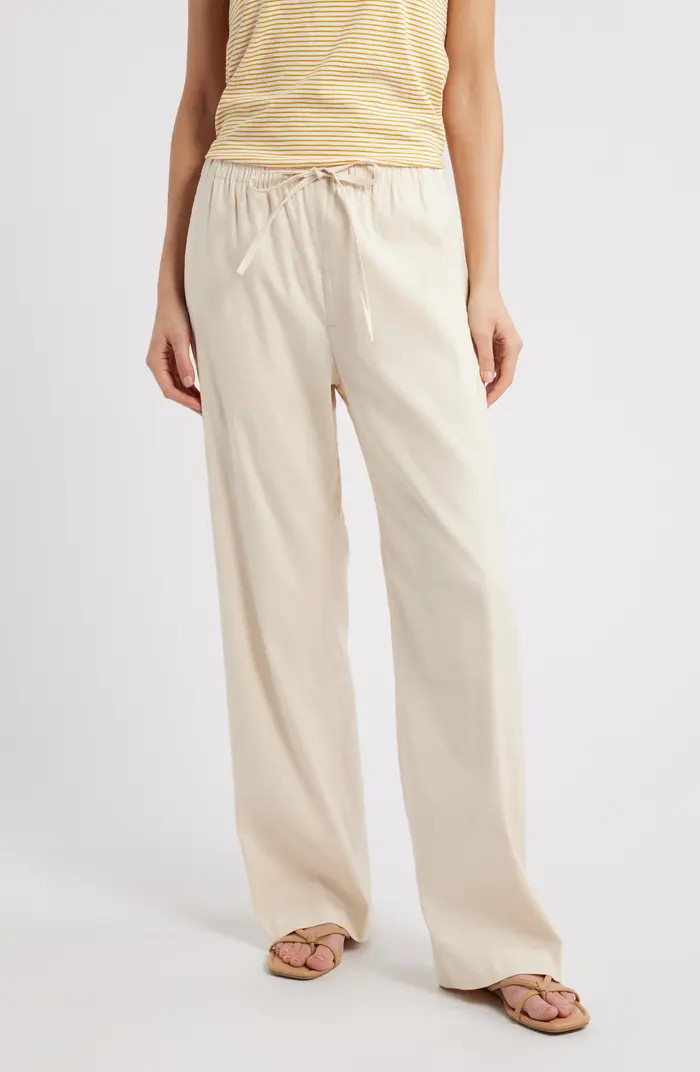 Logan Drawstring Linen Blend Pants | Nordstrom