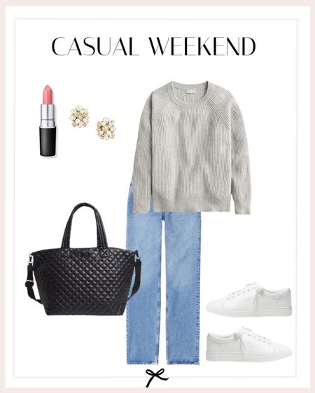 Casual weekend outfit idea. I love this ribbed sweater and tote bag.

#LTKitbag #LTKstyletip #LTKSeasonal