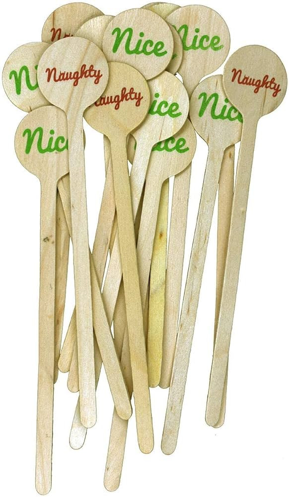Perfect Stix - Cocktail 6 R- Naughty Nice-50 6" Wooden Cocktail/Drink Stirrers with Naughty or Ni... | Amazon (US)