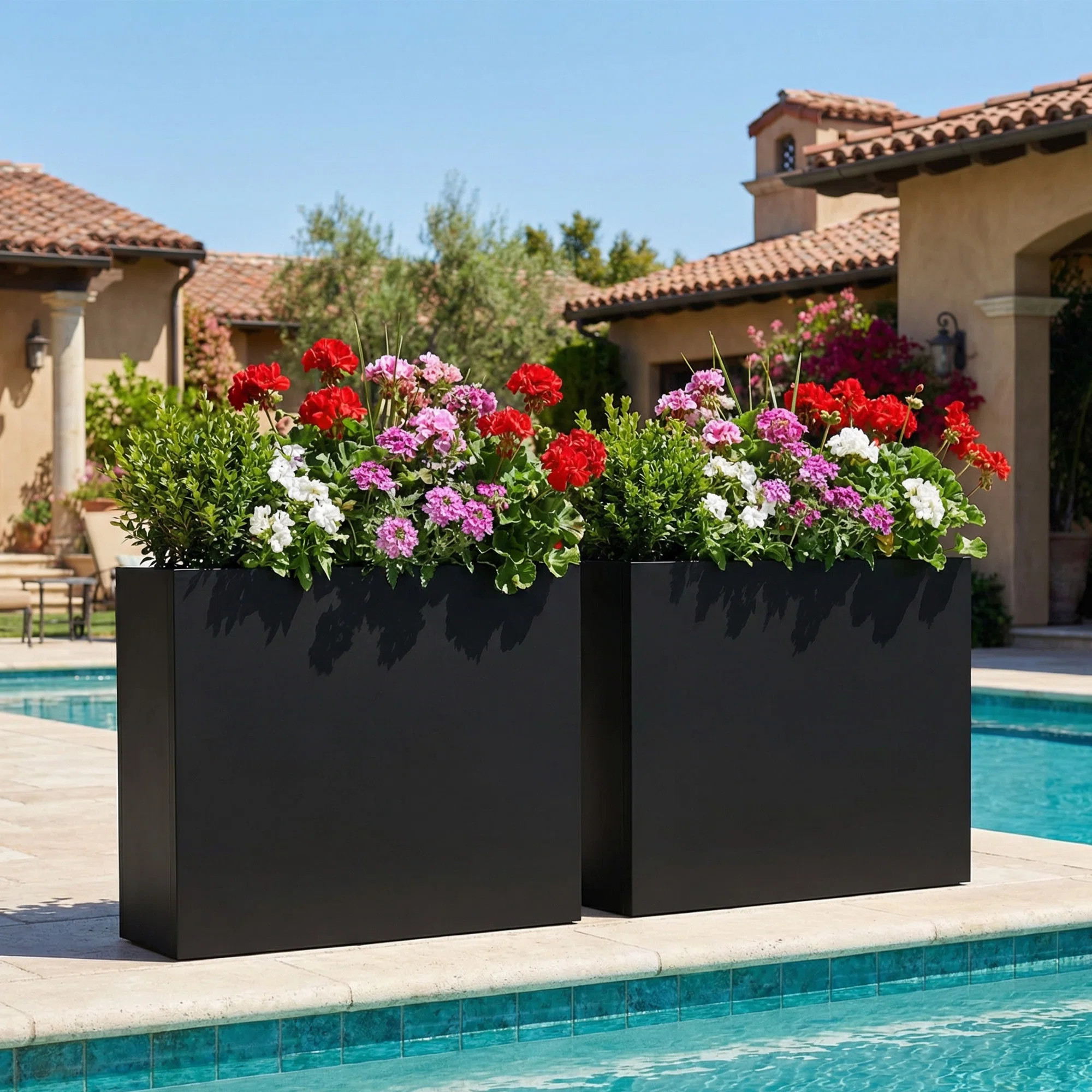 Latitude Run® Rectangular Metal Planters for Outdoor Plants | Wayfair | Wayfair North America