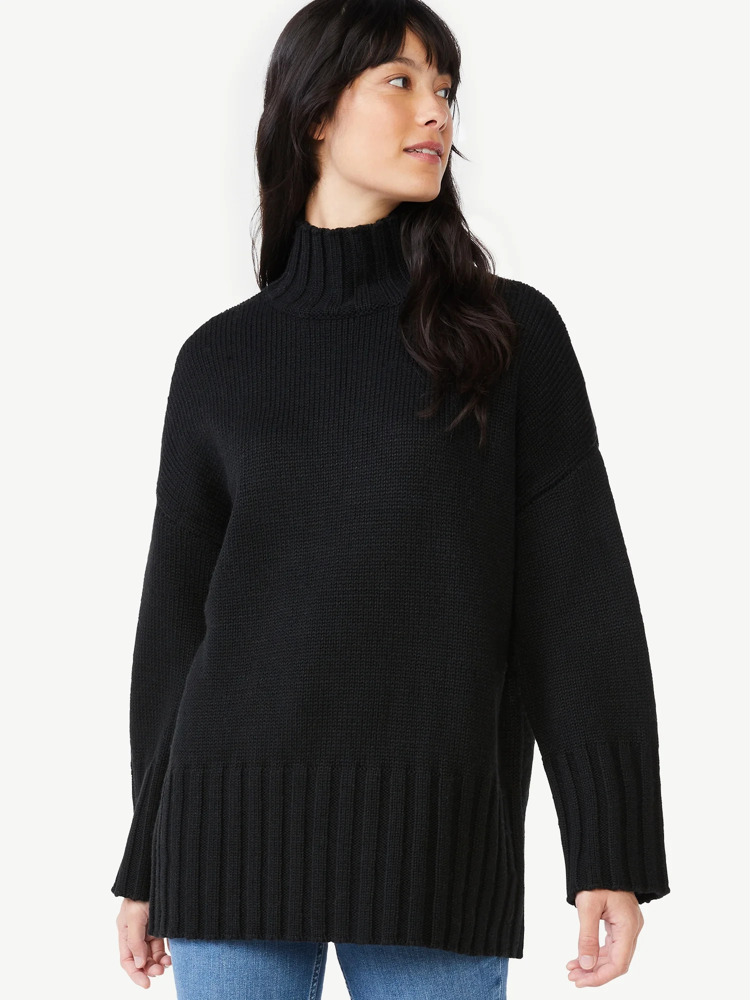 Free Assembly Women's Tall Turtleneck Tunic Sweater | Walmart (US)