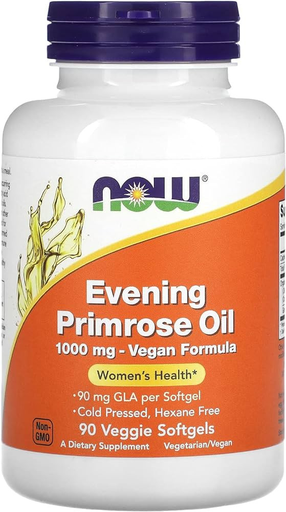 NOW Supplements, Evening Primrose Oil 1000 mg, Cold Pressed, Hexane Free, Vegan Formula, 90 Veg S... | Amazon (US)