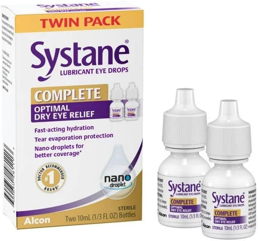 Systane Complete Lubricant Eye Drops, 0.34 Fl Oz, 2 Count (Pack of 1) | Amazon (US)