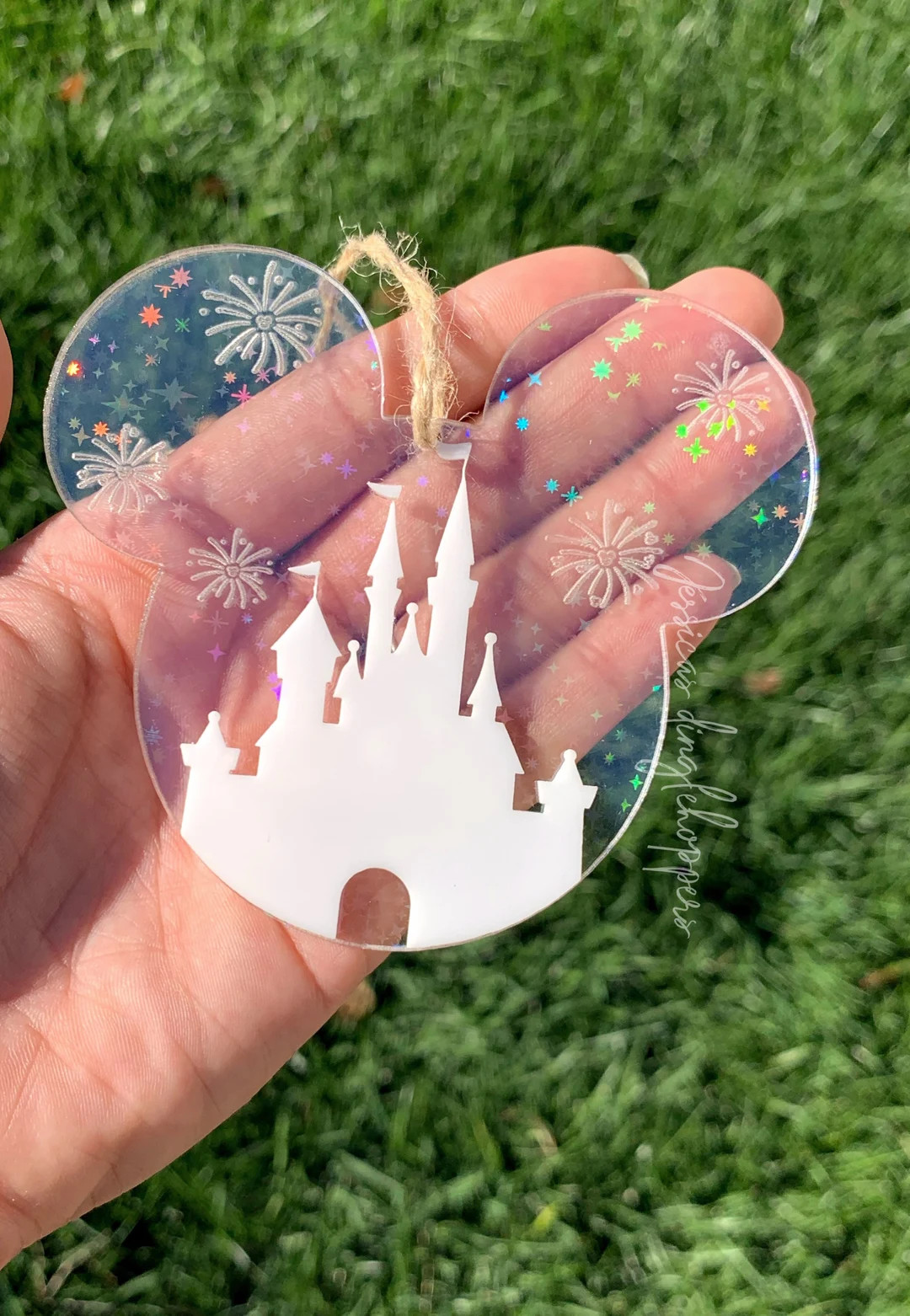 Holographic Magical Ornament Mouse With Castle Ornament - Etsy | Etsy (US)