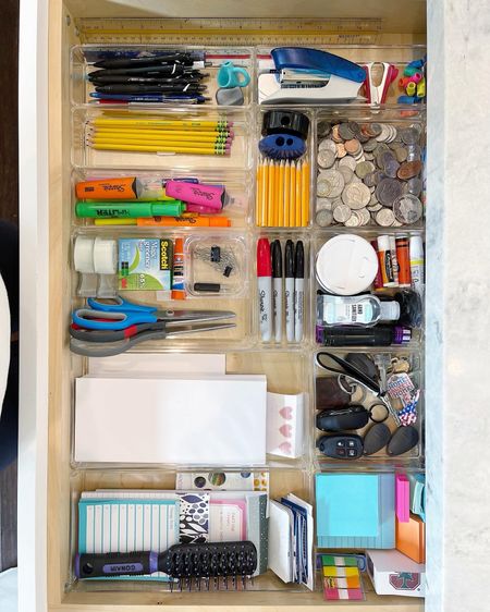 Sometimes starting small is all the motivation you need to get your organizing efforts underway. The junk drawer in your kitchen is generally a great place to start. Most of the time all these need is to be decluttering have some of the items go back to where they belong somewhere else in the house. I love these clear acrylic drawer organizers because they not only look beautiful and help to categorize your items but they also give you limits and boundaries.

#LTKfamily #LTKhome #LTKSeasonal