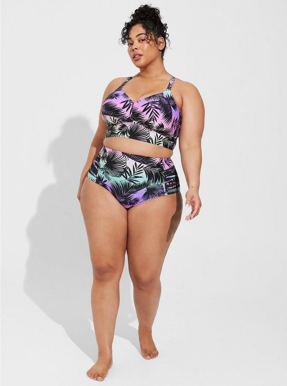 High-Rise Lattice Side Swim Bottom | Torrid (US & Canada)