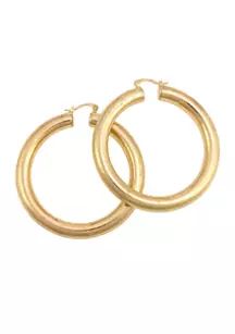 Gold Tone Click It Tubular Hoop Earrings | Belk
