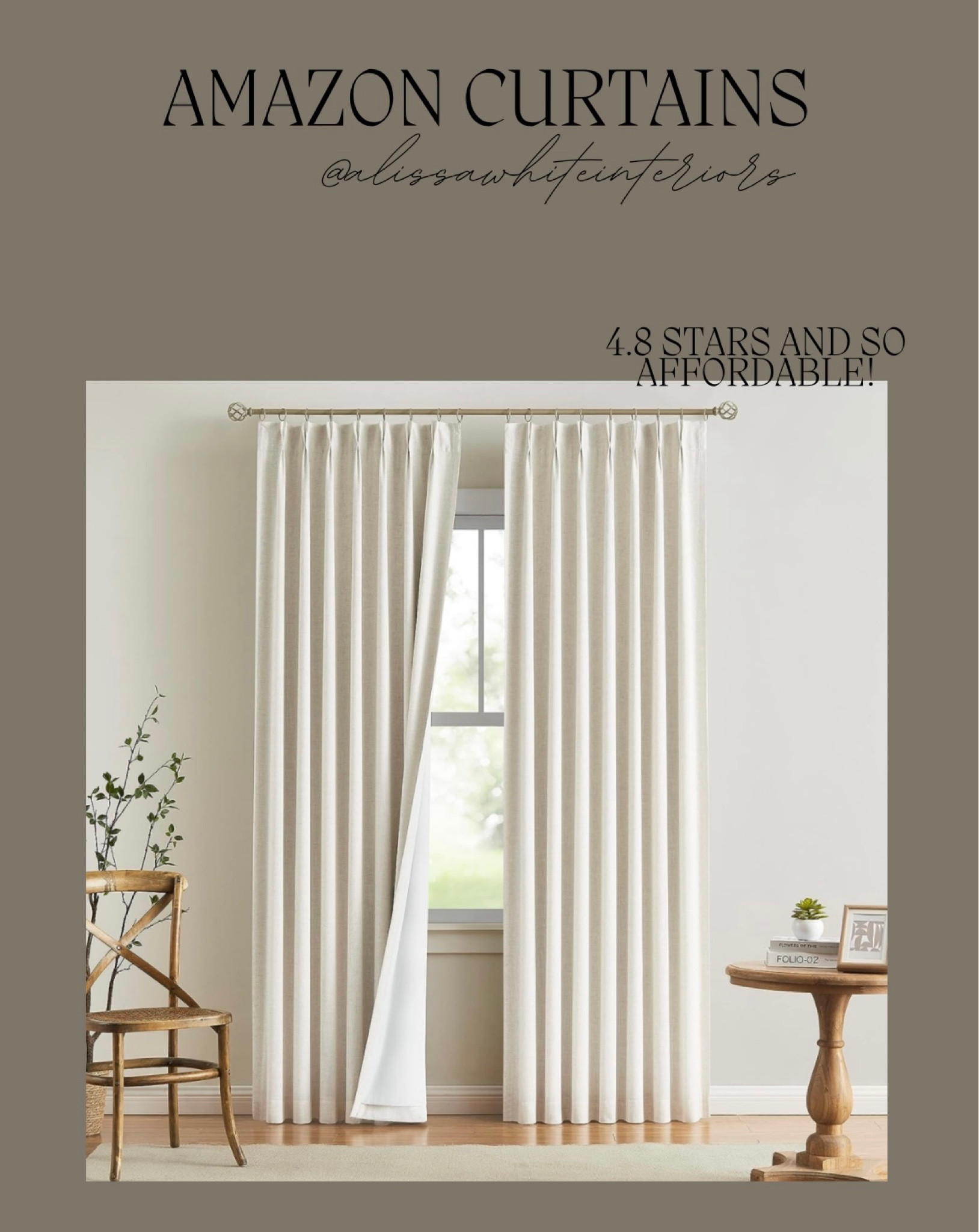 Amazon curtains.

Amazon. Affordable. Pinch pleat curtains. 

#LTKhome #LTKfindsunder50 #LTKsalealert