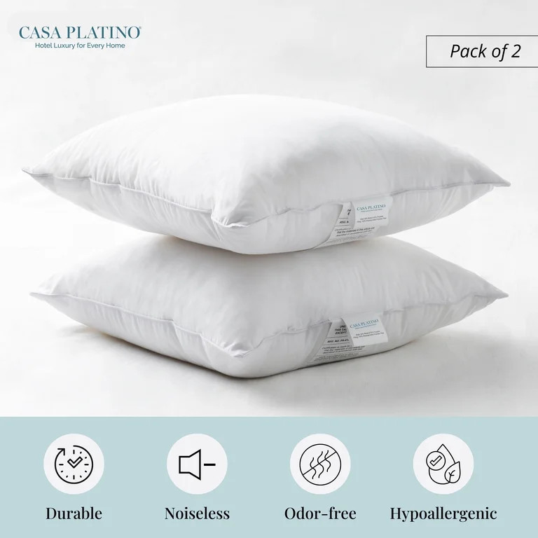 18x18 Inch Throw Pillow Inserts Pack of 2, Square Pillow Insert Forms, Fluffy Down Alternative Cu... | Walmart (US)
