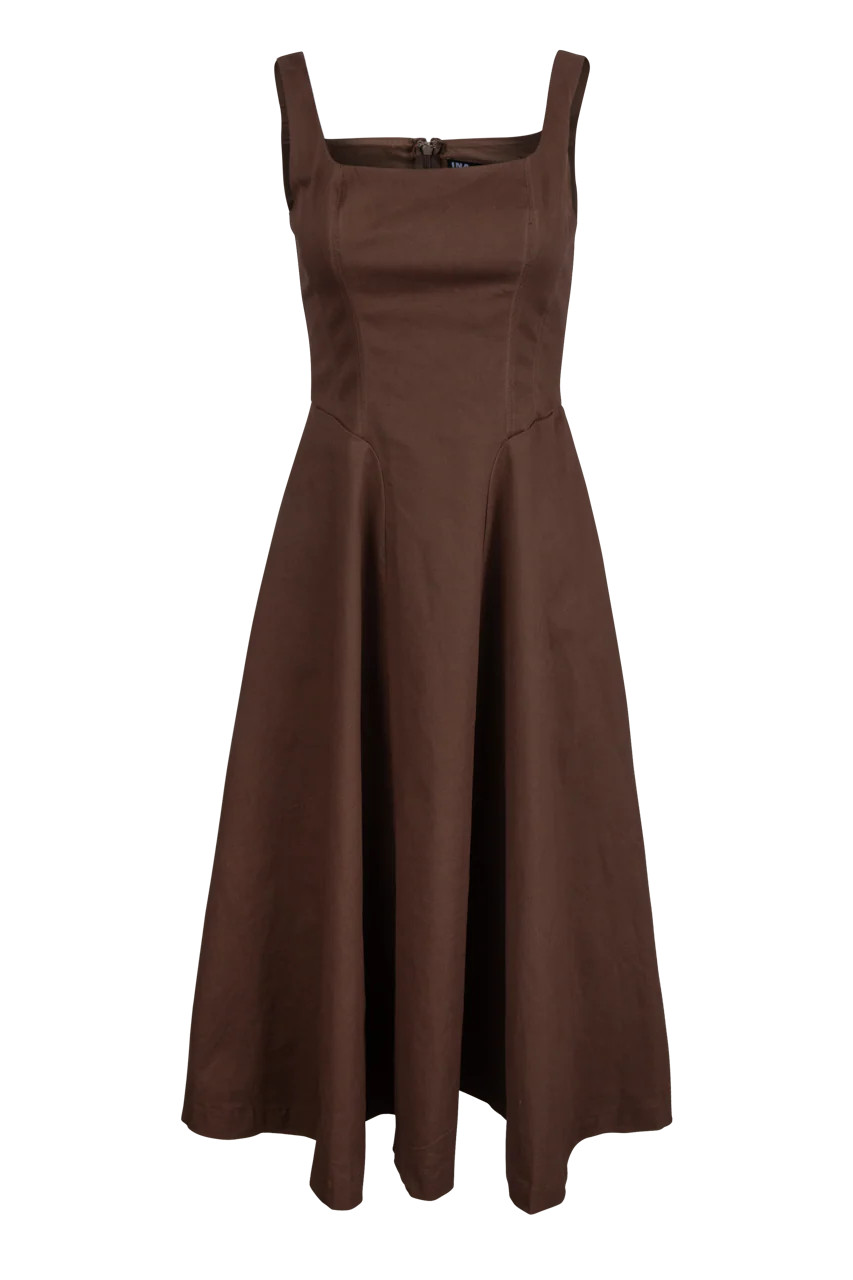 Ina Square-Neck Western Midi Dress | Pinto Ranch | Pinto Ranch