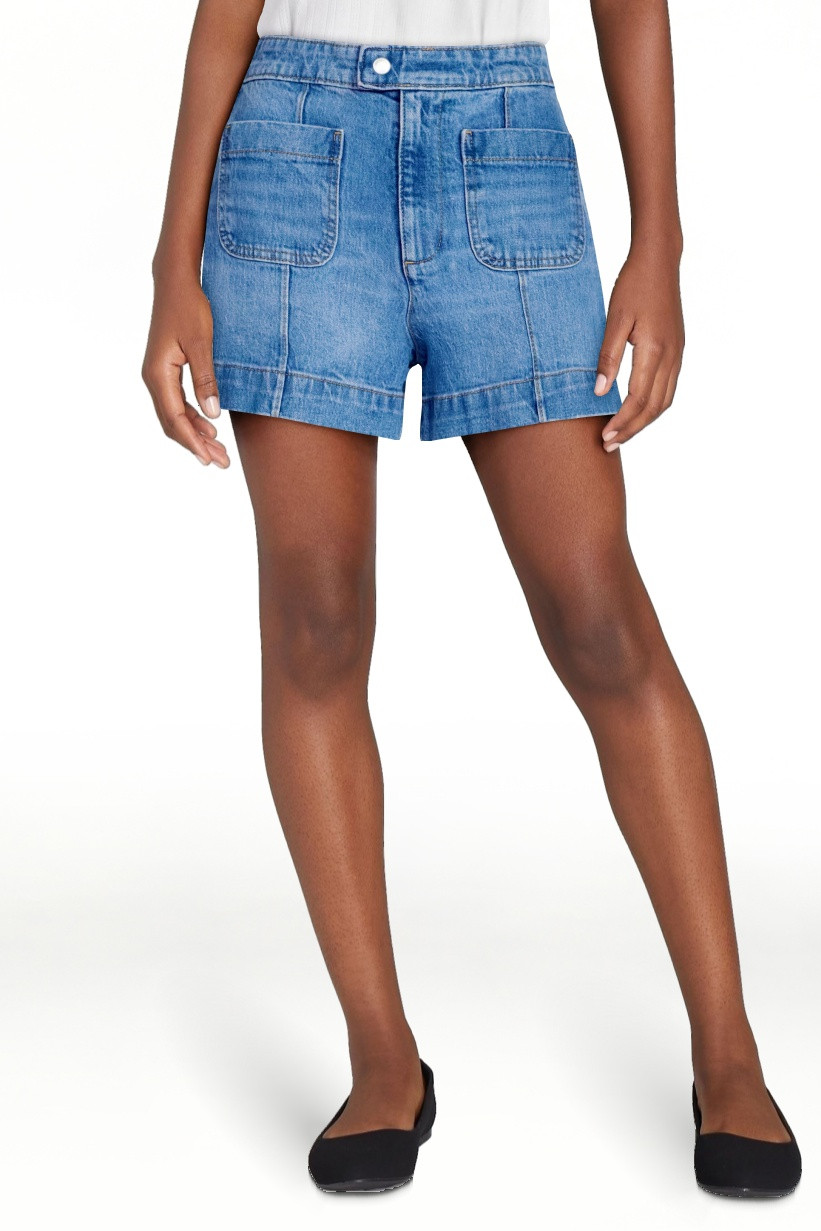 Free Assembly Women's Patch Pocket Denim Shorts, 3" Inseam, Sizes 0-18 | Walmart (US)