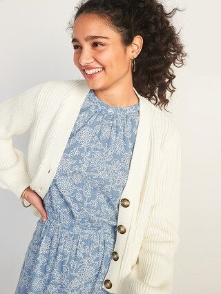 Textured Shaker-Stitch Button-Front Cardigan Sweater for Women | Old Navy (US)