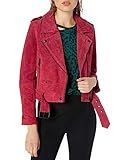 [BLANKNYC] womens Real Suede Moto Jacket, Cardinal, Small US | Amazon (US)