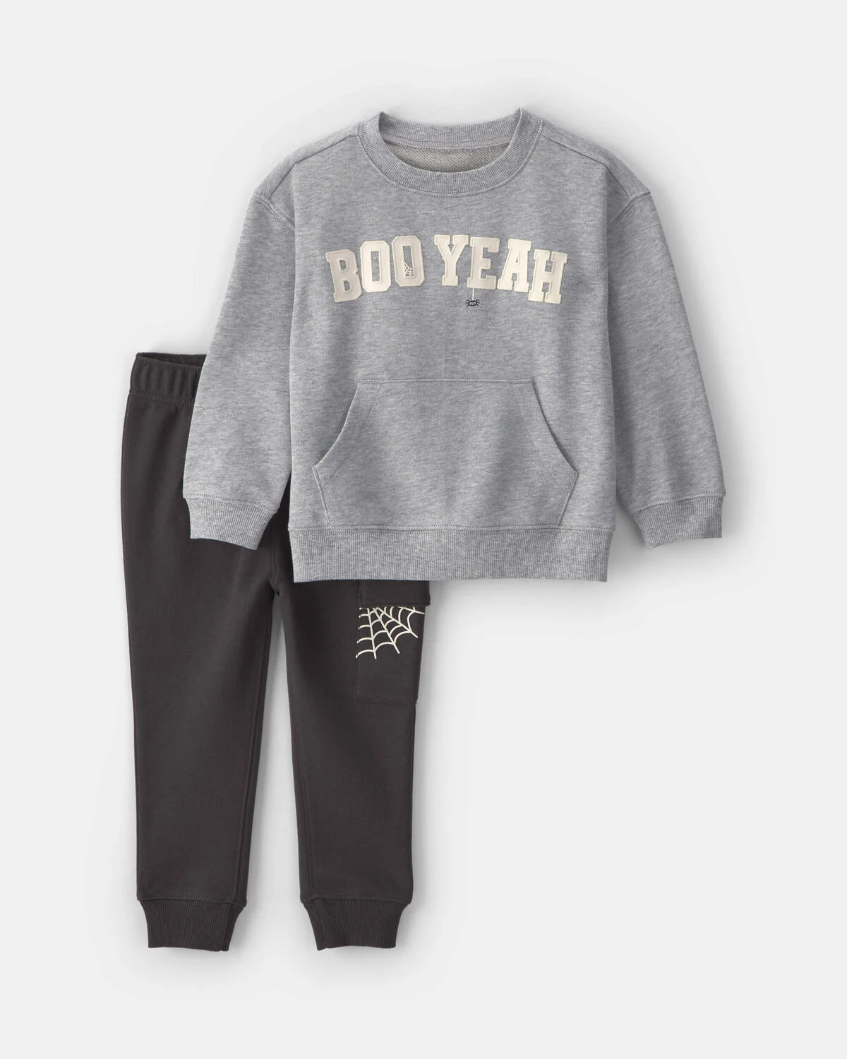 Toddler Boy 2-Piece 'Boo Yeah' Halloween Top & Pant Set - Grey/Black | Carter's | Carter's Inc