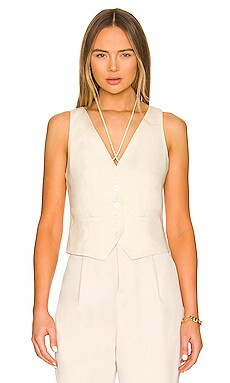 L'Academie Logan Vest in Beige from Revolve.com | Revolve Clothing (Global)
