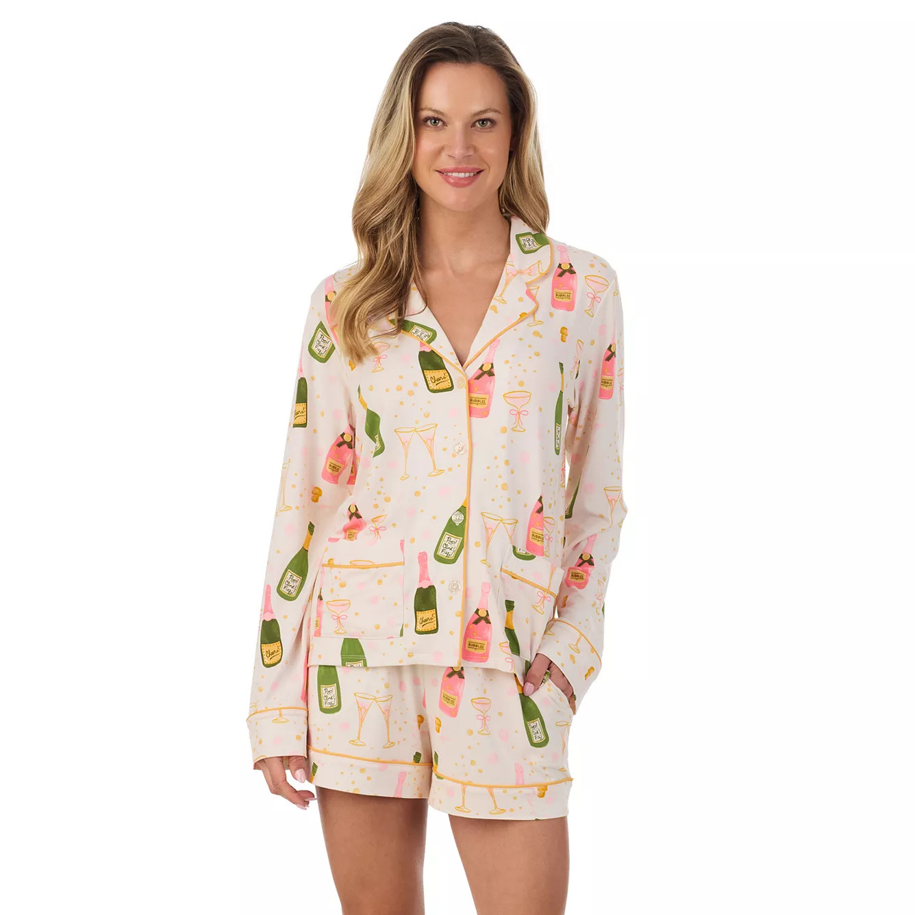 Women's Beauty Sleep Social Long Sleeve Pajama Top & Pajama Shorts Set | Kohl's