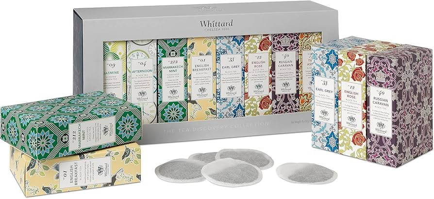 Whittard of Chelsea - The Tea Discovery Collection - Gift Box Includes 5 Black Teas 2 Green Tea &... | Amazon (US)