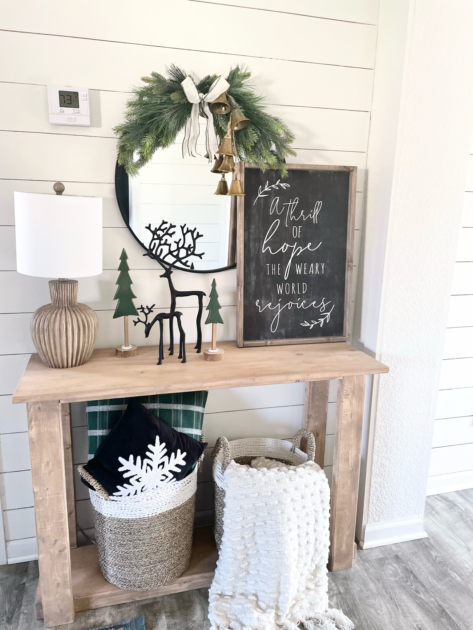 2022 christmas entryway 
“A thrill of hope” frame from A&R workshop 


#LTKHoliday #LTKhome #LTKSeasonal