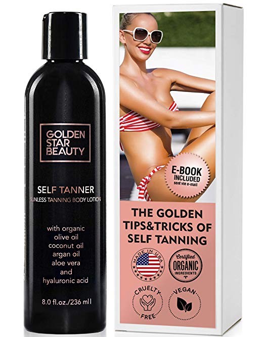 Self Tanner - Tanning Lotion w/Organic & Natural Ingredients, Sunless Tanning Lotion for Flawless... | Amazon (US)
