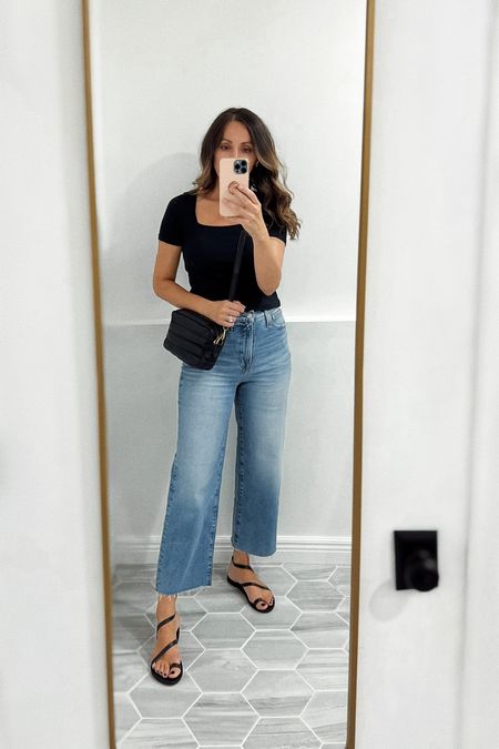 Wide leg jeans and rubbed tee tts. No half sizes in sandals. I got 39 and I’m usually 39.5/8.5. They fit great. 


#LTKshoecrush #LTKsalealert #LTKstyletip