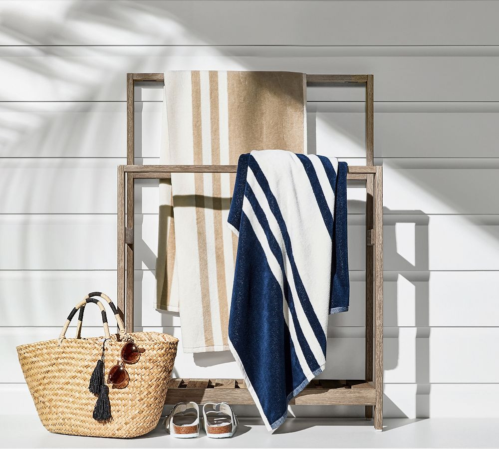 Modern Farmhouse Striped Beach Towel | Pottery Barn (US)