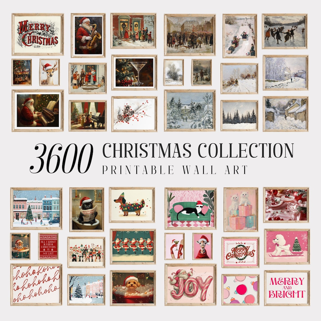 MEGA BUNDLE of Christmas Gallery Wall Art, Christmas Printable Wall Art, Xmas Home Decor, Winter ... | Etsy (US)
