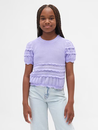 Kids Scalloped Mixed-Stitch Sweater | Gap (US)