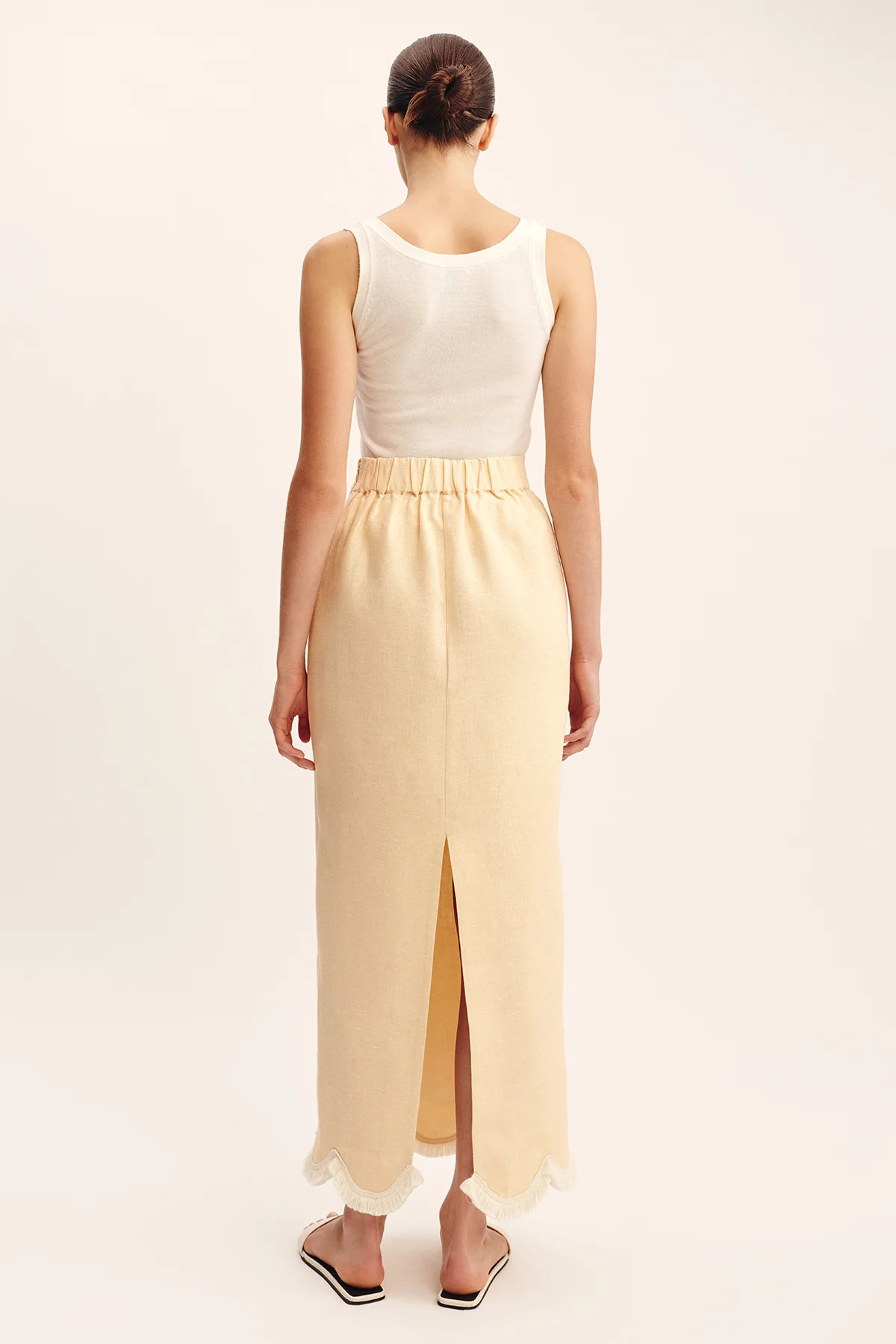 ESSIE COLUMN SKIRT - DUSTY CITRON | POSSE (US)
