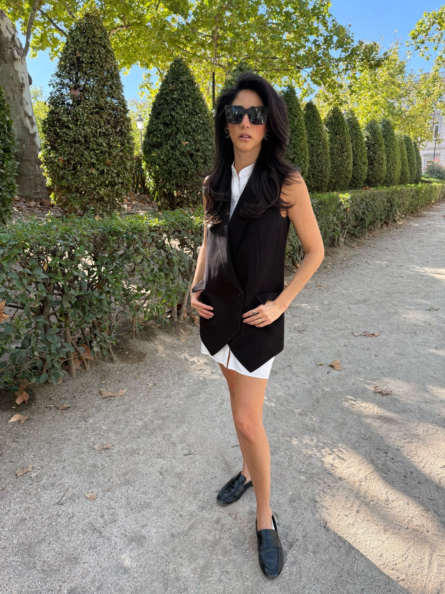 Today’s outfit of the day is and oldie but goodie. I’ve had this tuxedo shirt vest sleeveless dress for almost two decades. I’ve linked similar ones below. It’s super cute, fitted, structured, elegant, sophisticated and so easy to throw on. Paired with loafers because I had some walking to do this morning at an event and you’re all set.

#LTKTravel #LTKWorkwear #LTKootd