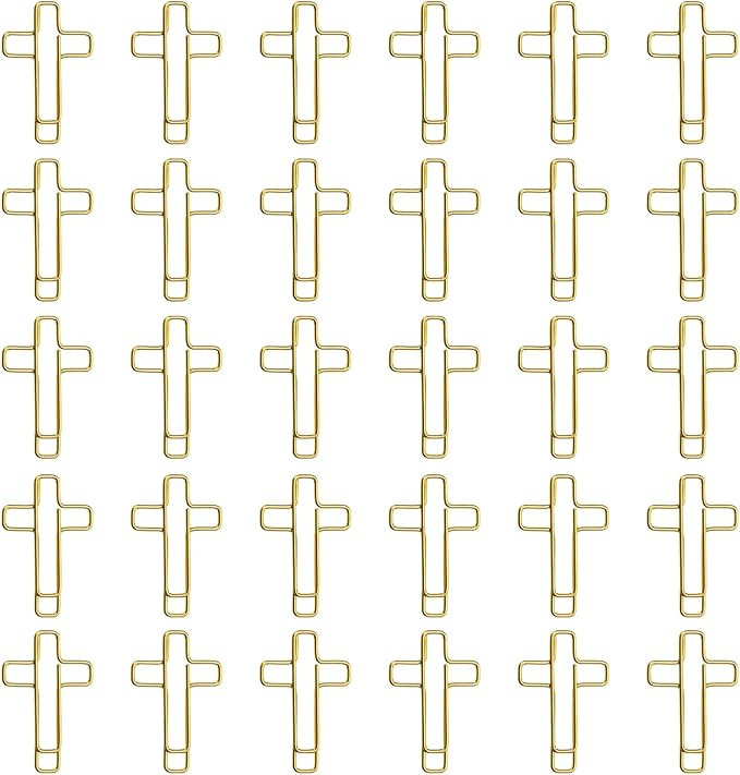 Penta Angel Cross Shape Paper Clip Book Page Mark 30Pcs Small Metal Bible Christian Page Markers ... | Amazon (US)