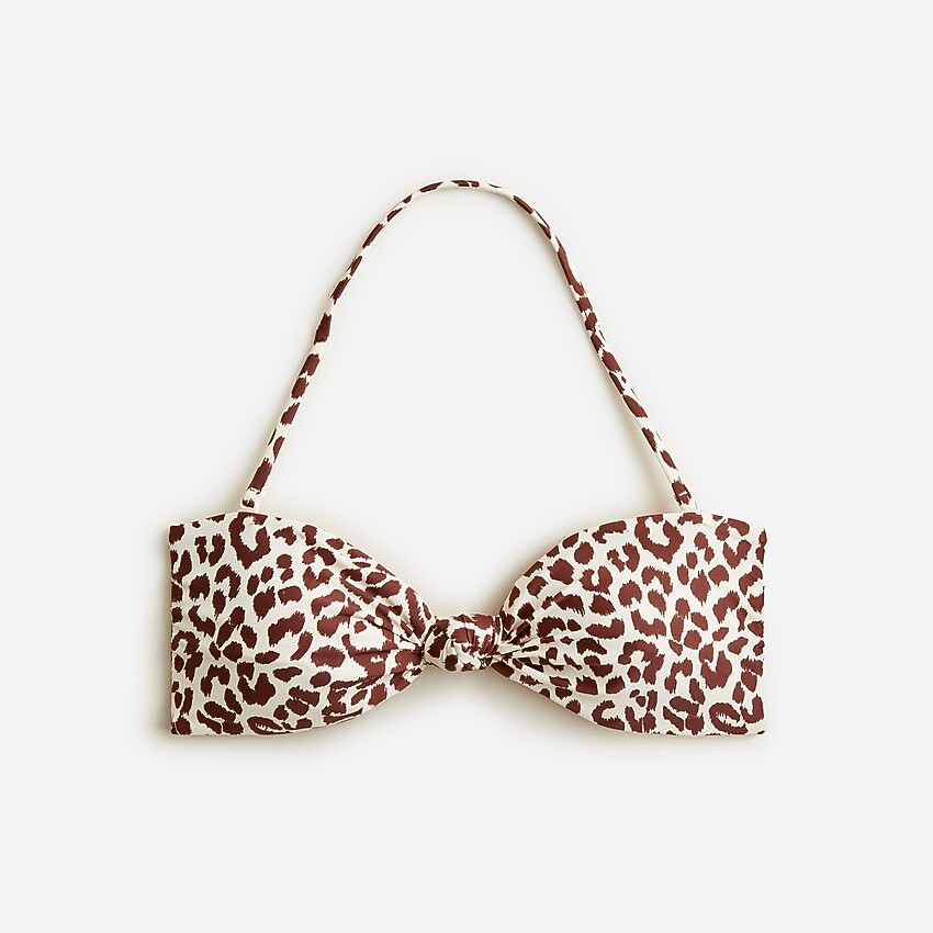 Knot bandeau bikini top in leopard print | J. Crew US